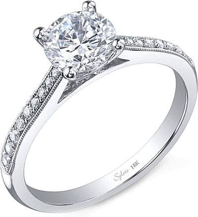 Cathedral Pave Diamond Engagement Ring Setting 14k White Gold (0.20ct) :  Amazon.ca: Clothing, Shoes & Accessories